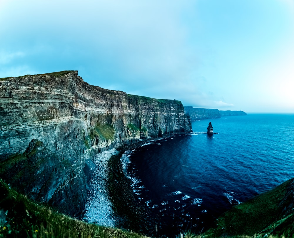 landscape photography of cliff