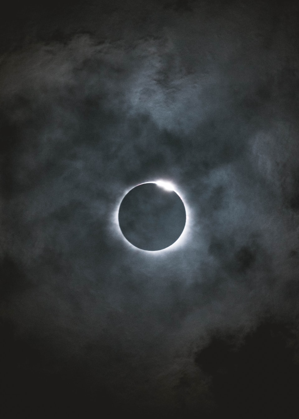 Image of the Sun cockblocking the moon through some clouds