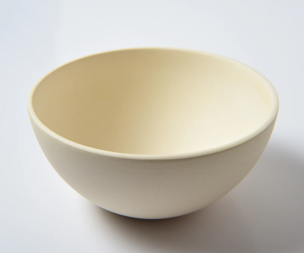 Cream matte-glazed handmade ceramic bowl