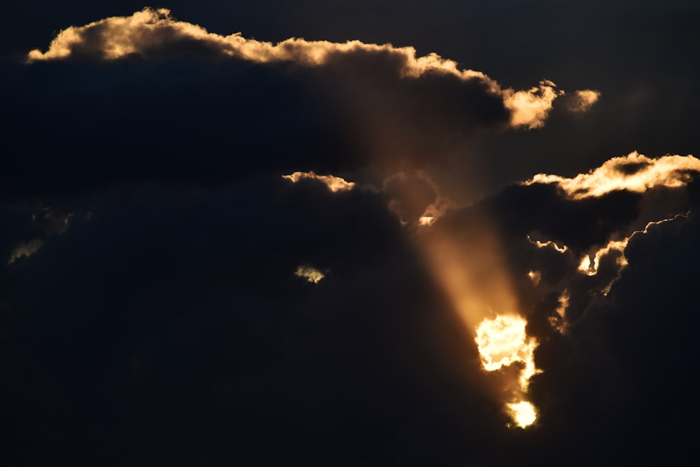 lightning strike on black clouds