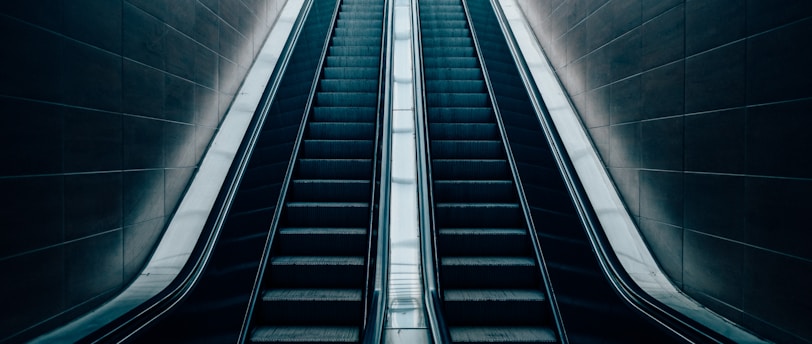 architectural photo of escalator