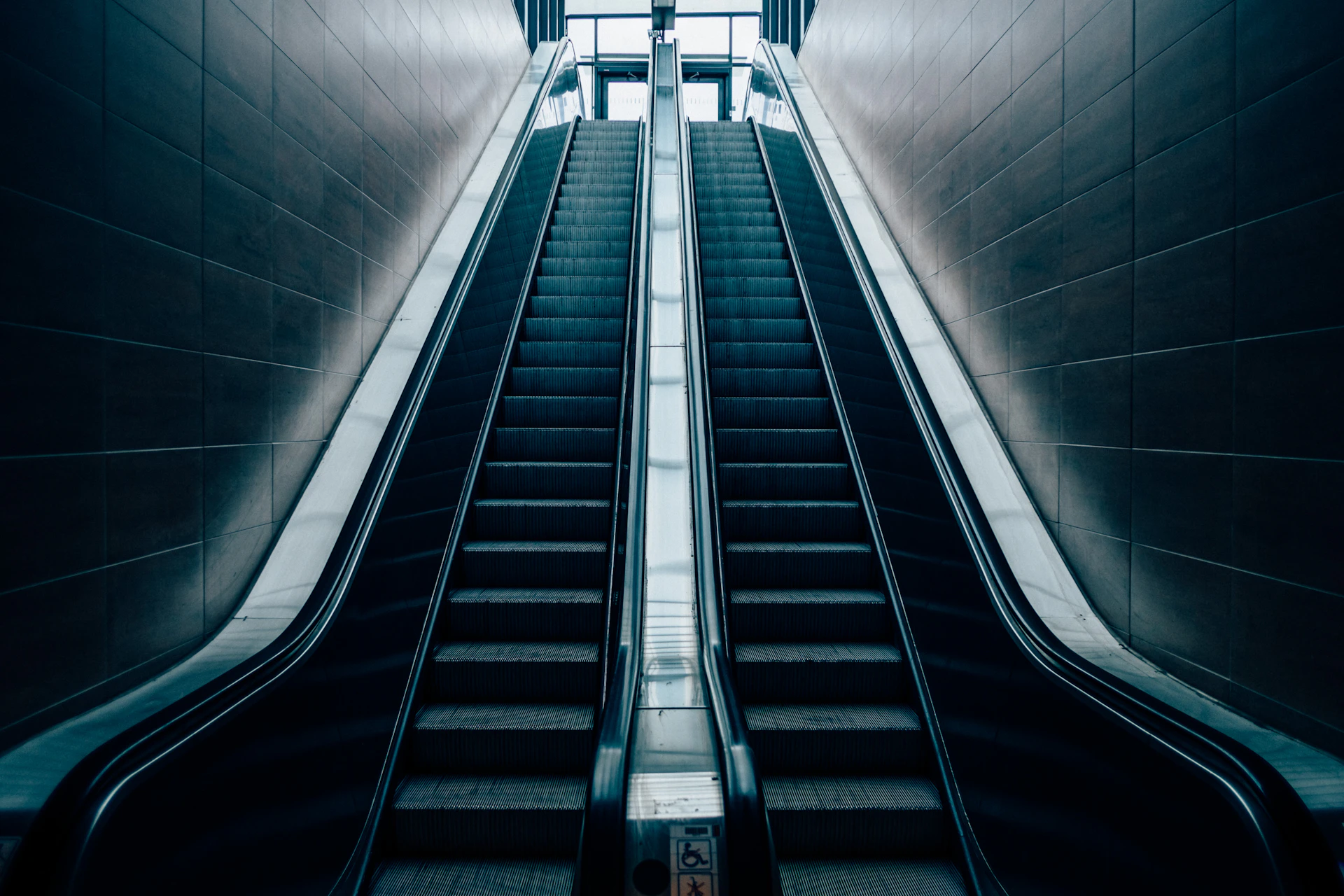 architectural photo of escalator