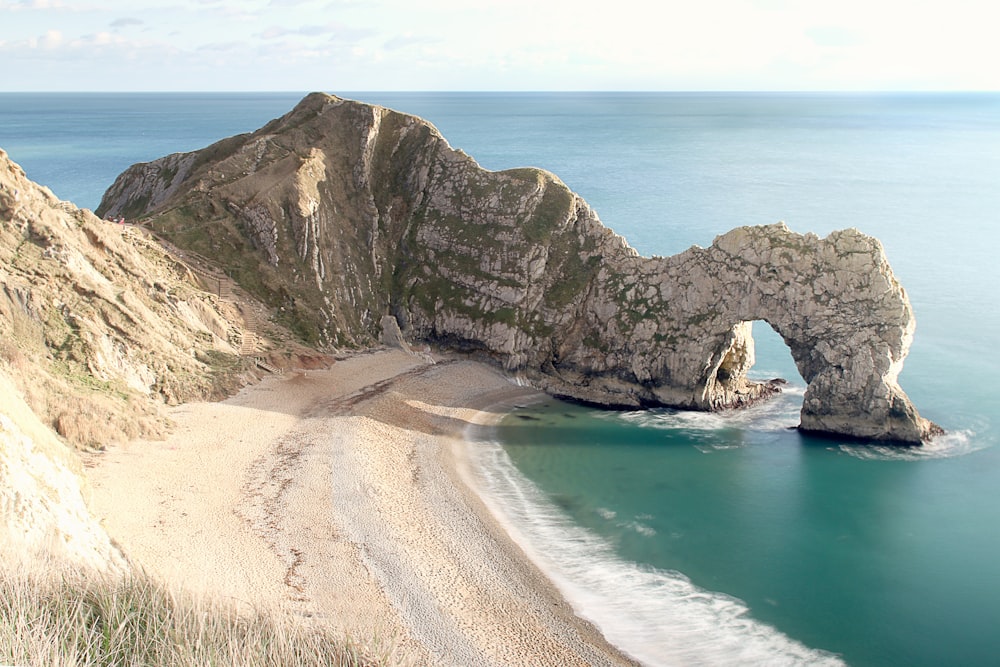 long exposure photography of seashore