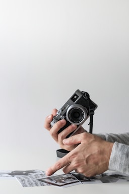person holding camera