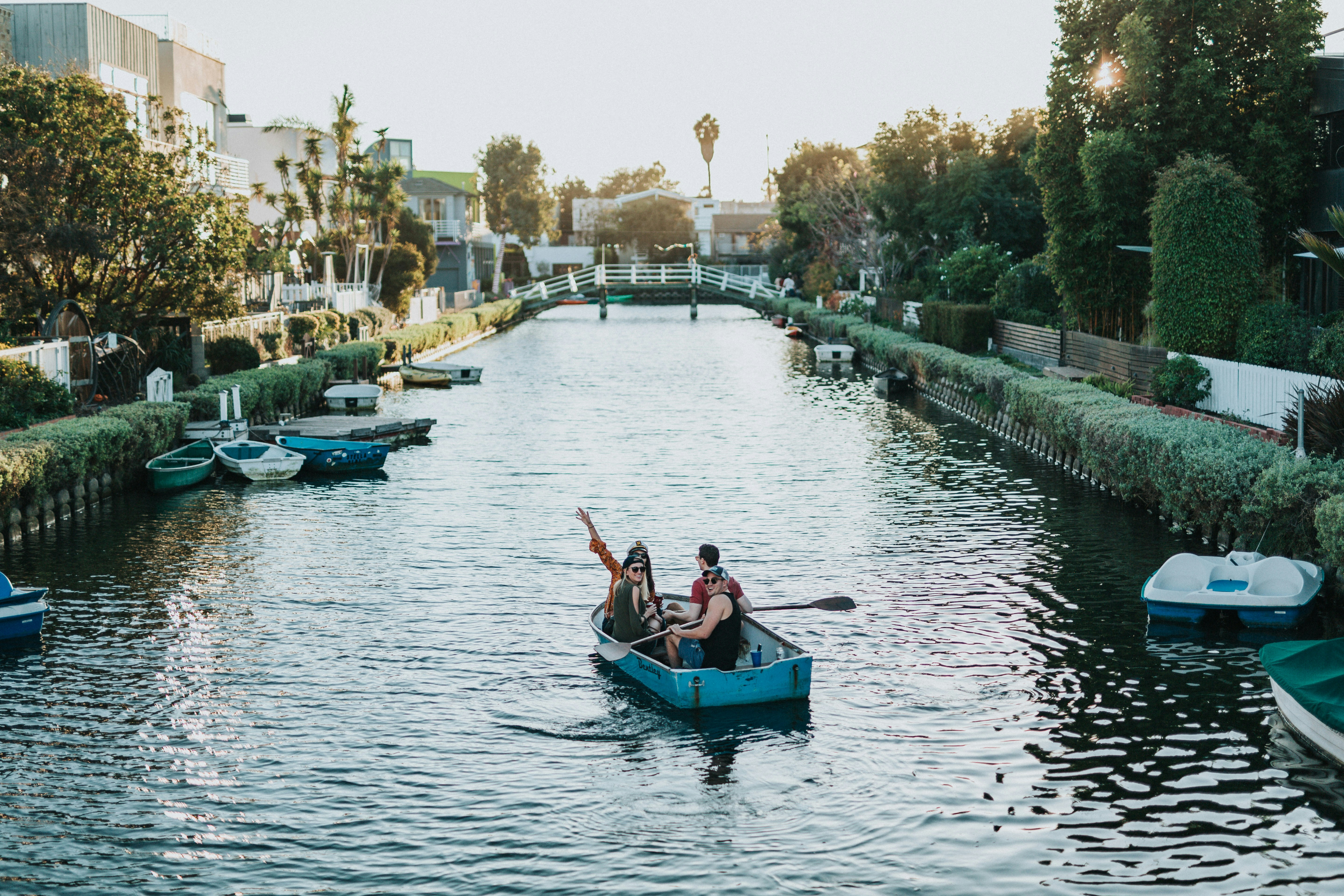 two person on blue boat during daytime, 