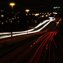 time lapse photography of cars during nighttime