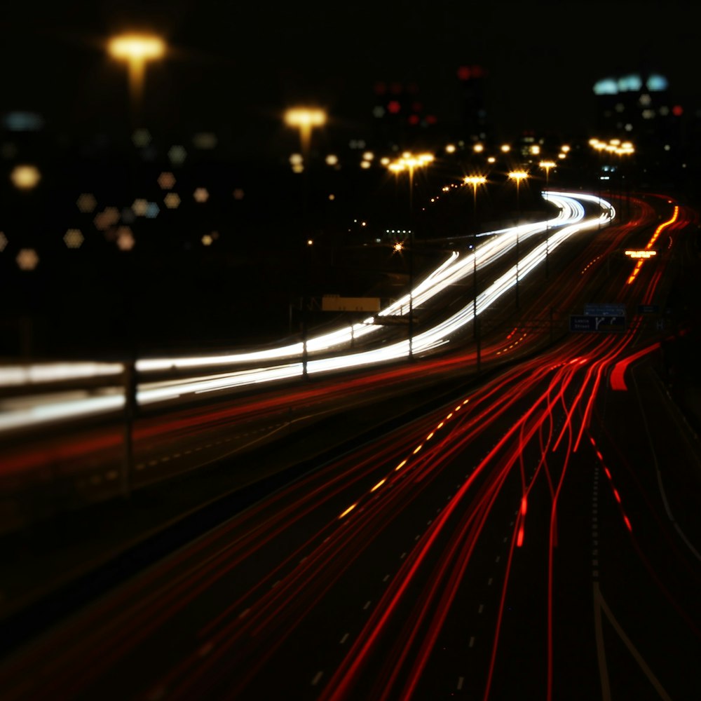 time lapse photography of cars during nighttime