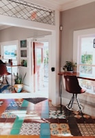 A cozy indoor setting with a mosaic coffee table and decor.