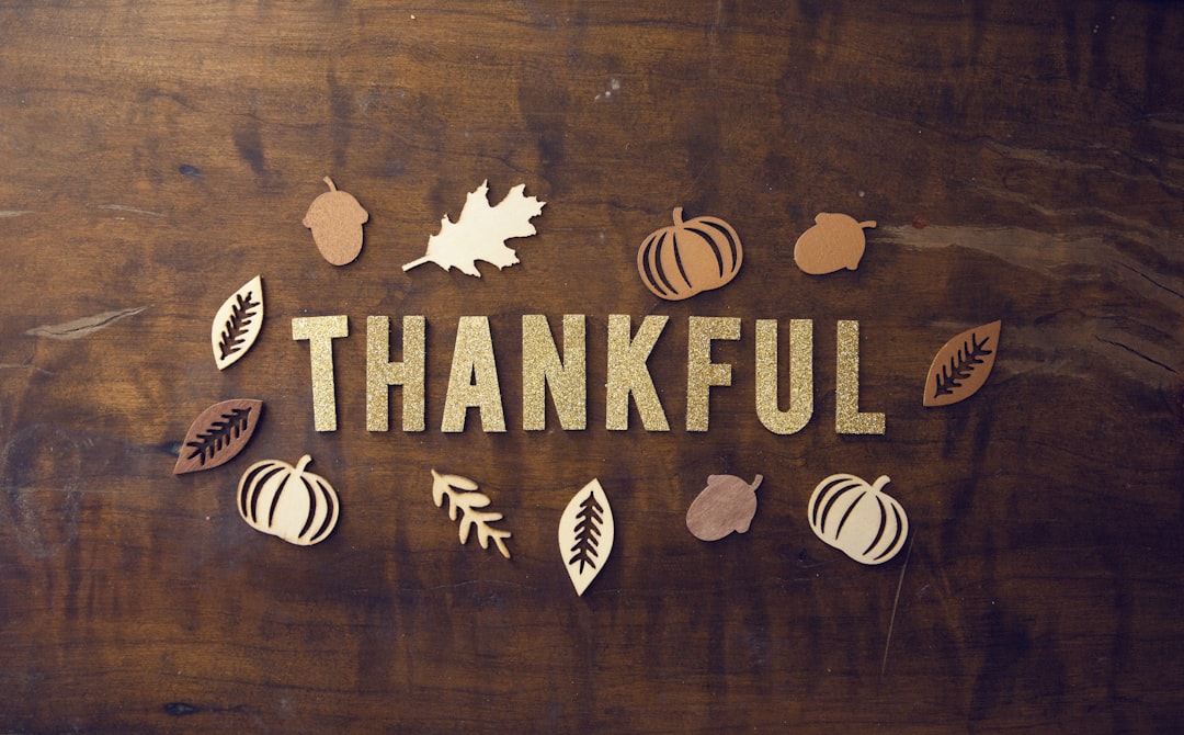 brown wooden board, Thankful