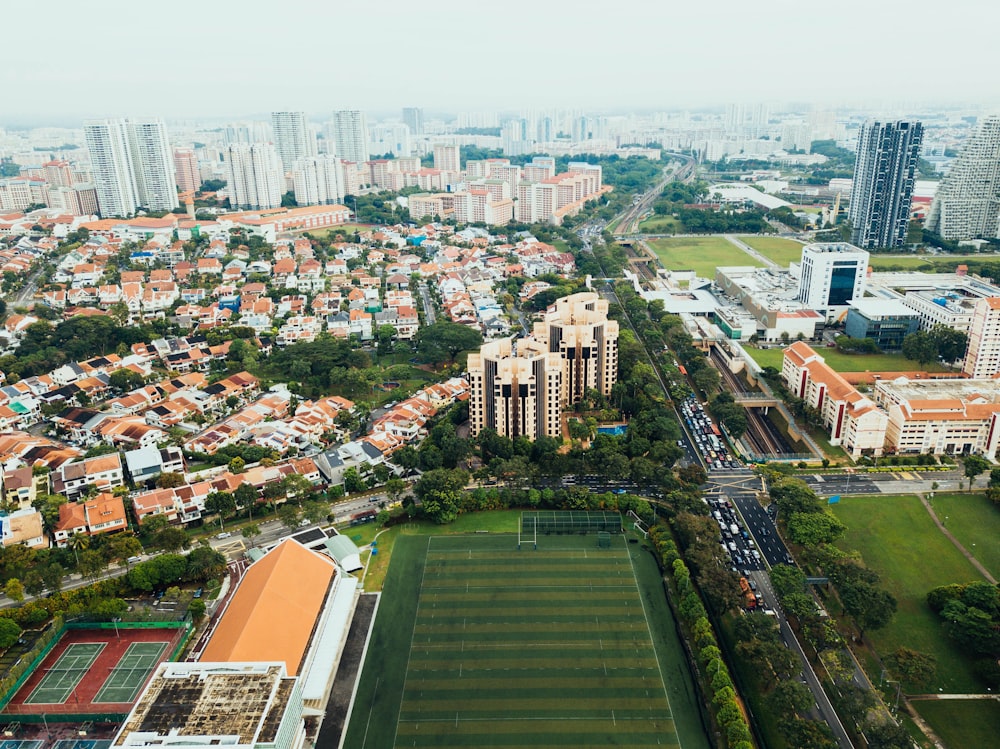 bird's eye photography of city