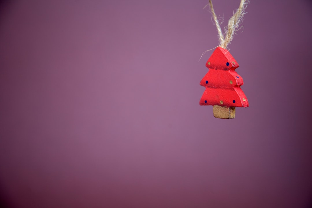 hanged red wooden christmas tree ornament