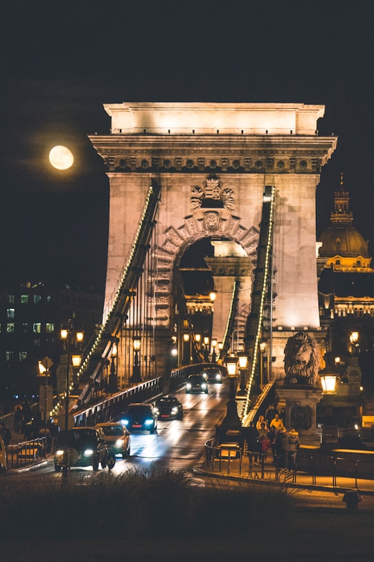 arc de triomphe in Széchenyi Chain Bridge Hungary