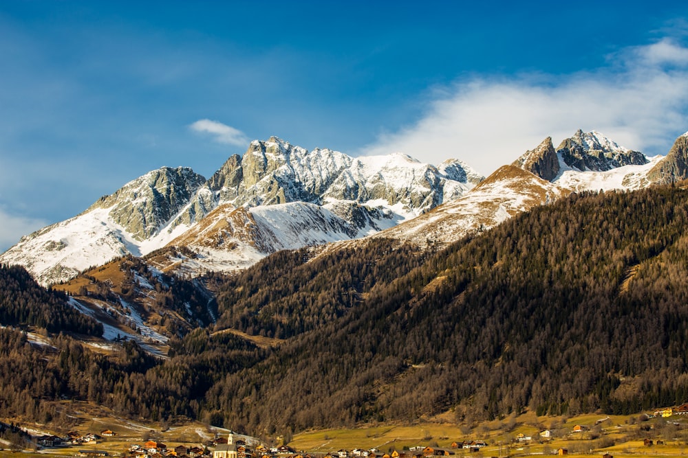 snow capped and green mountain under blue sky during daytime