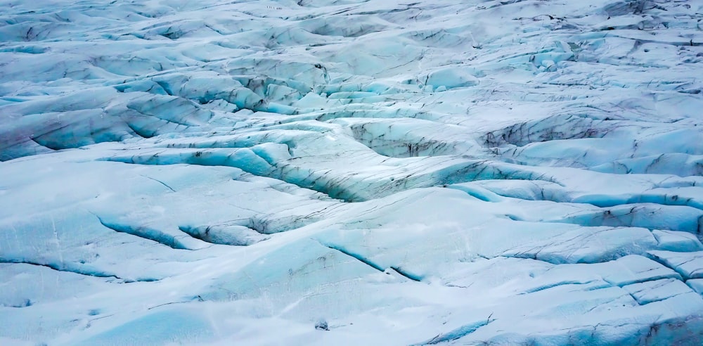 aerial photo of snow field