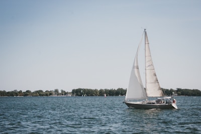 A beautiful sailboat gliding across the water.
