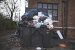 black trash bin