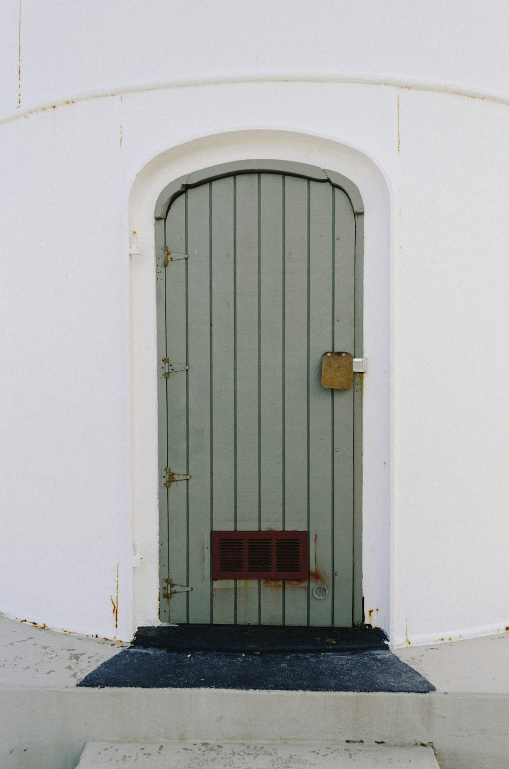 closed green door