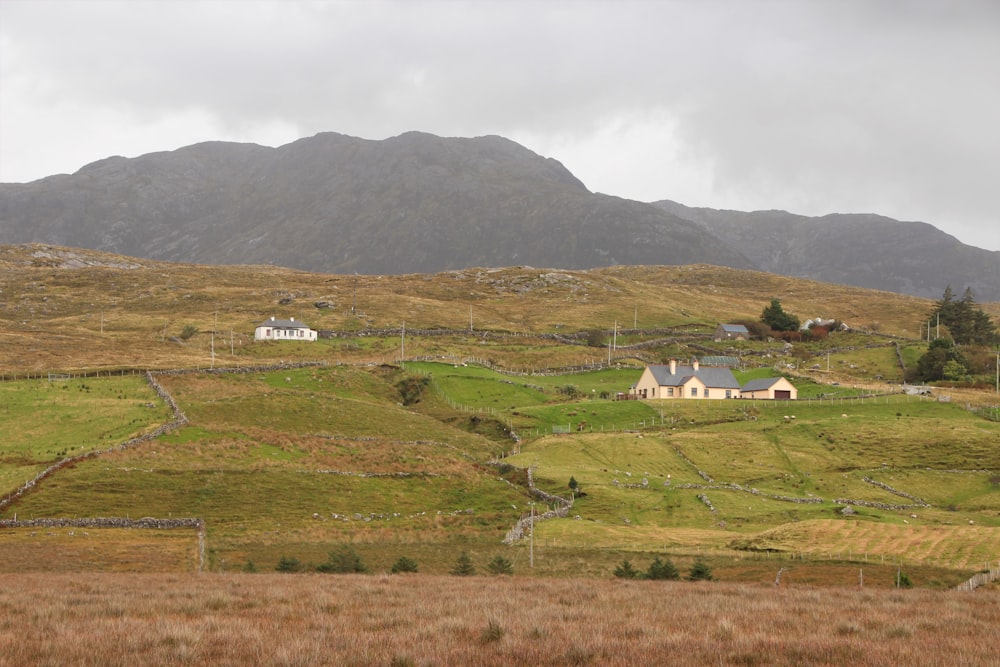 green grass field near mountain during daytime