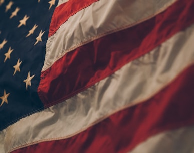 closeup photo of USA flag