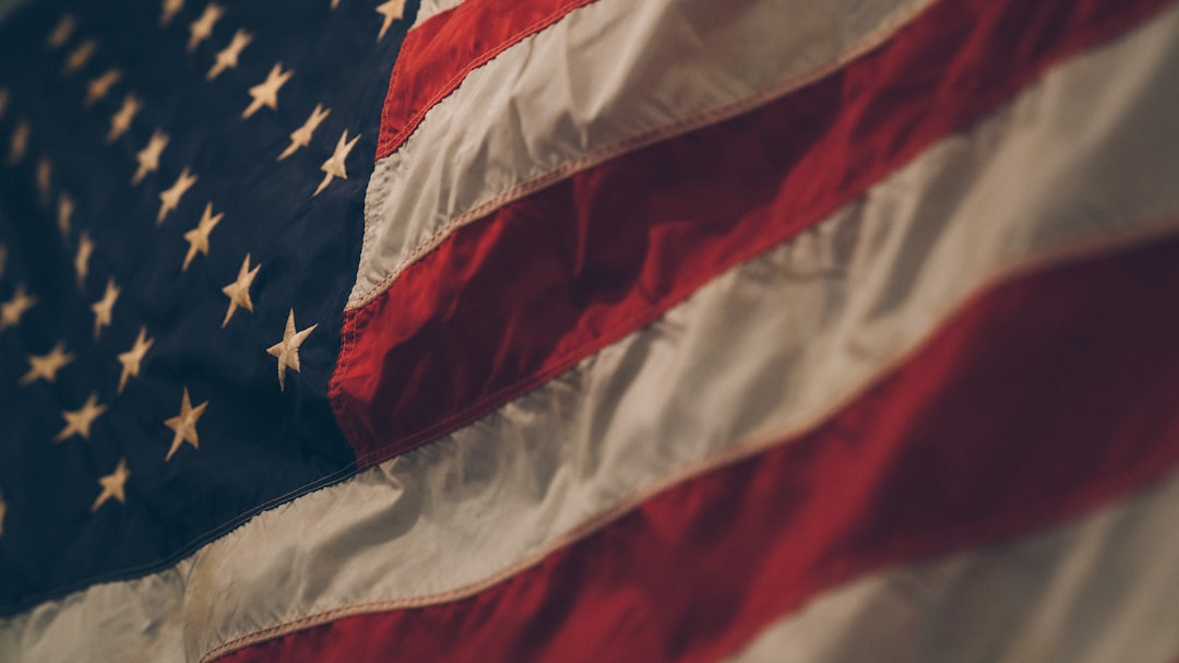 closeup photo of USA flag, America