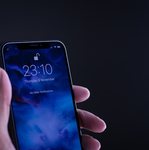 person holding space gray iPhone X