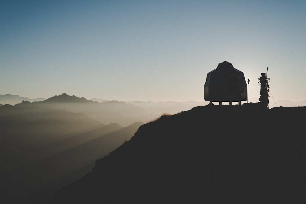 silhouette photography of tent