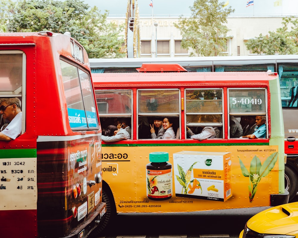 people riding bus