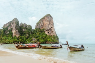 boats docked on seashore during daytime