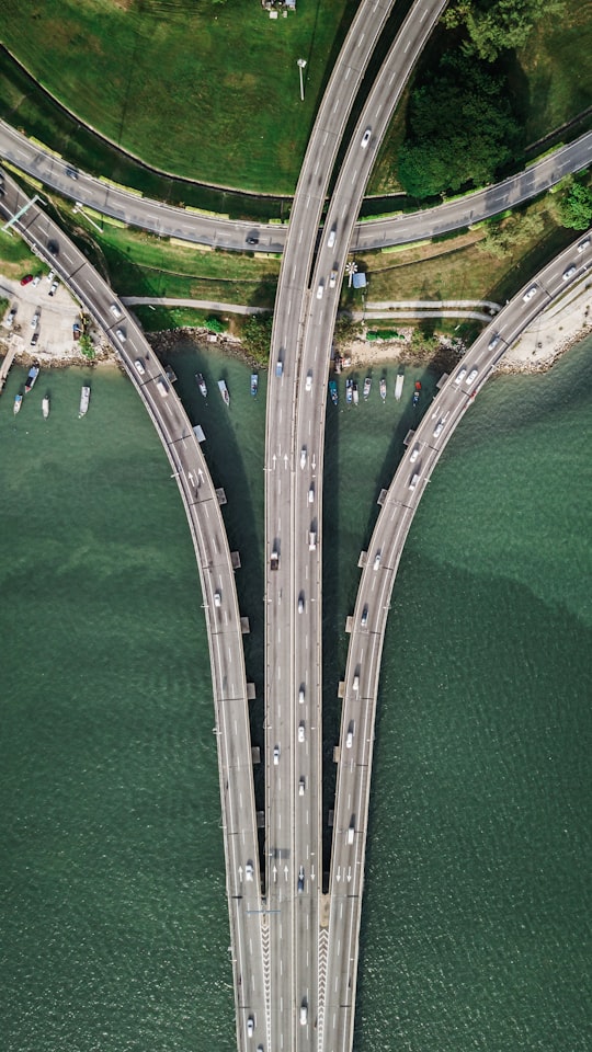 three gray concrete highways in Penang Malaysia