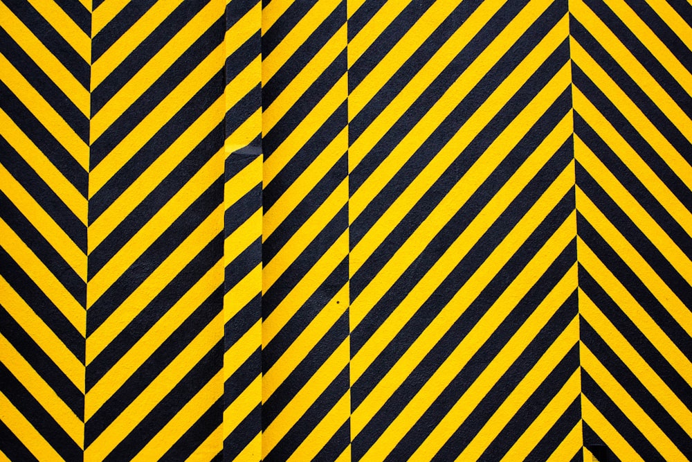 yellow and black striped textile