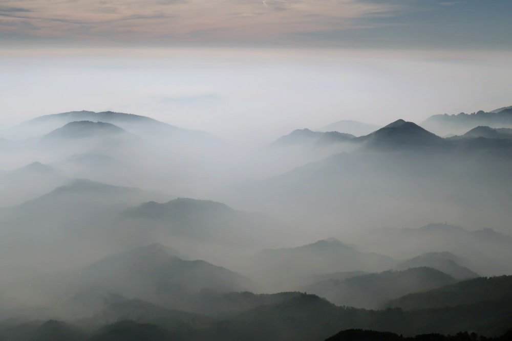 cloud-covered mountain