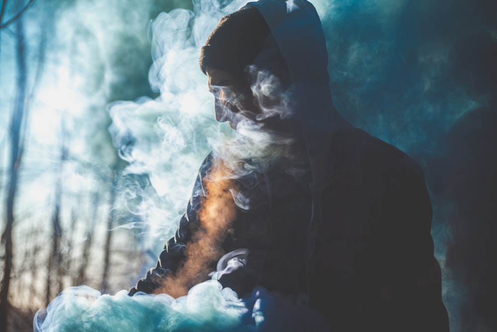 closeup photography of man smoking