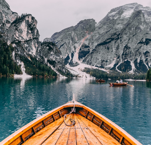 people in brown wooden boat