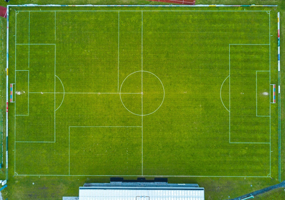 aerial photo of soccer field