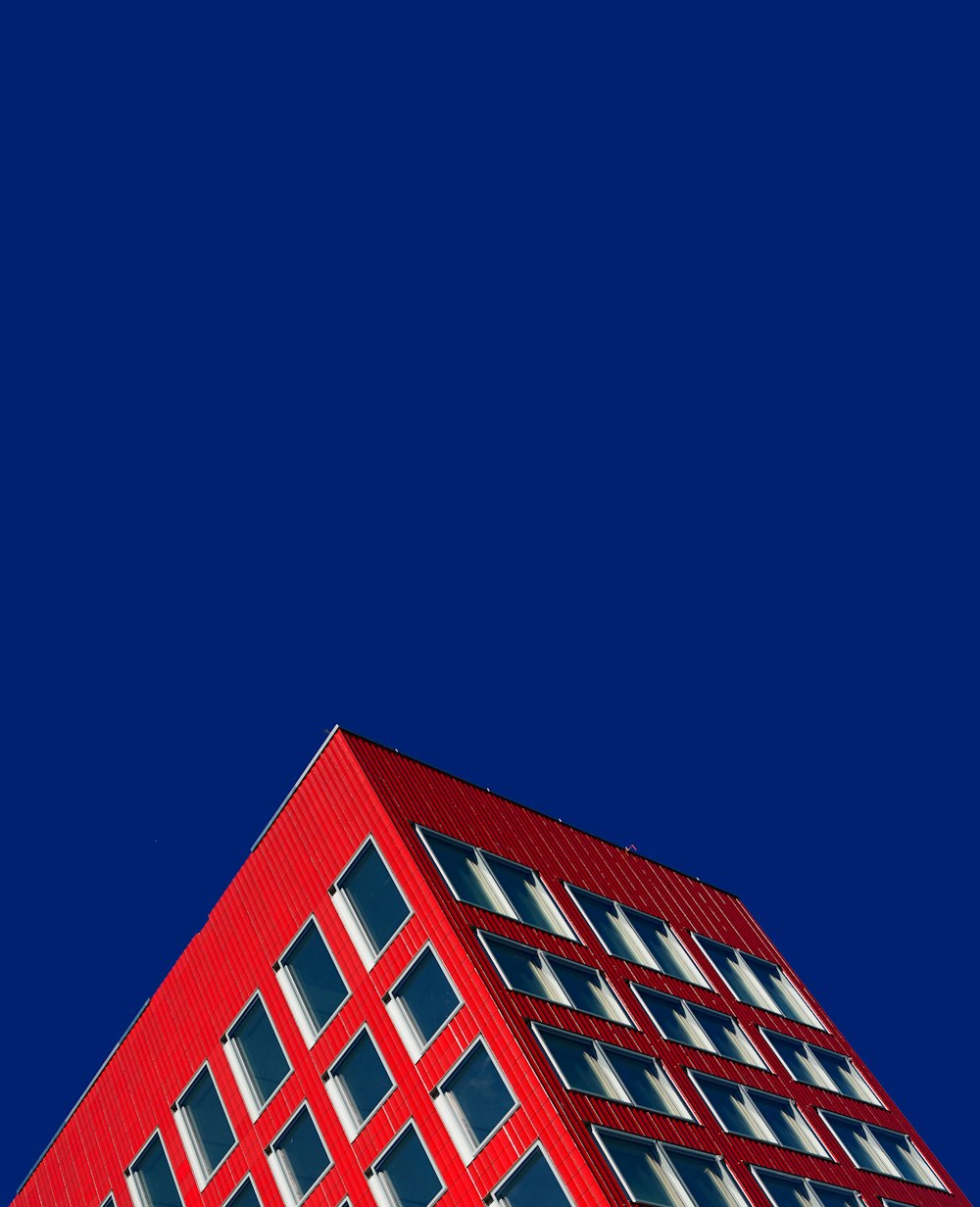 worm's eyeview of red building