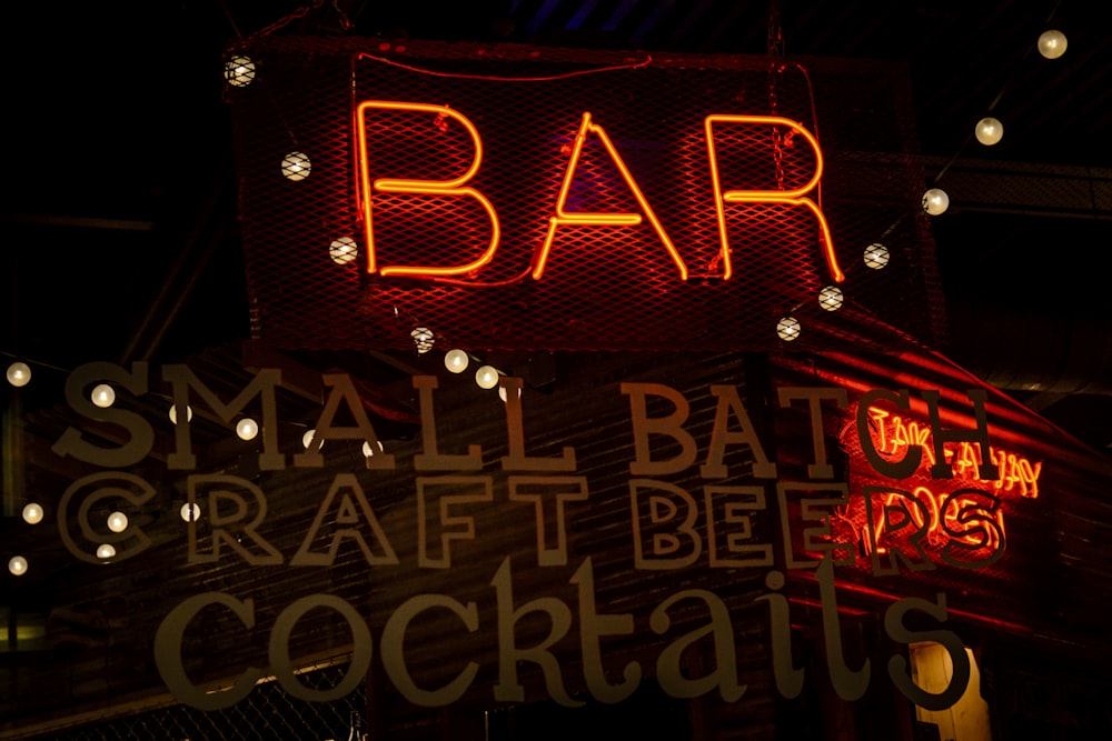 bar neon signage