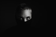 grayscale photo of woman face