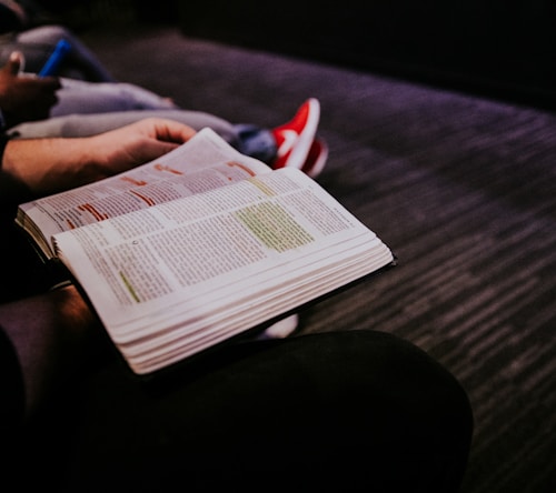 person reading book