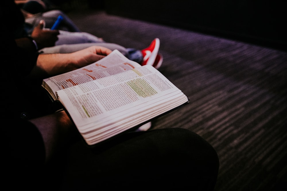 person reading book