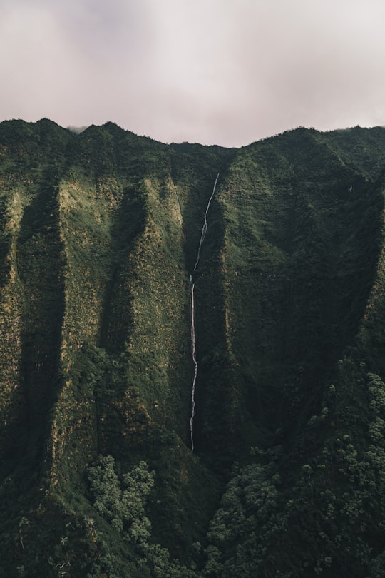 mountain cliff under white sky in Kauai United States