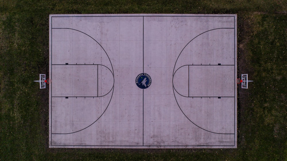 top view of basketball court