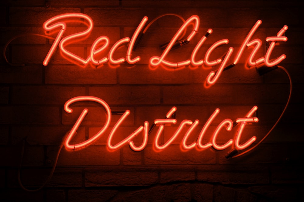 rojo Decoración de luces de neón del distrito de luz roja