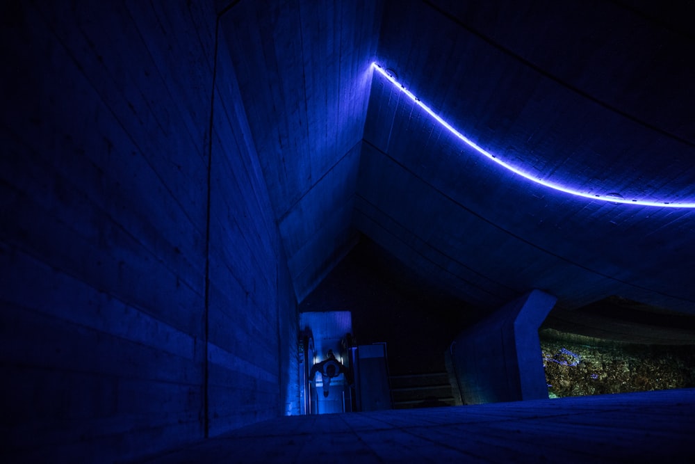 lighted concrete ceiling