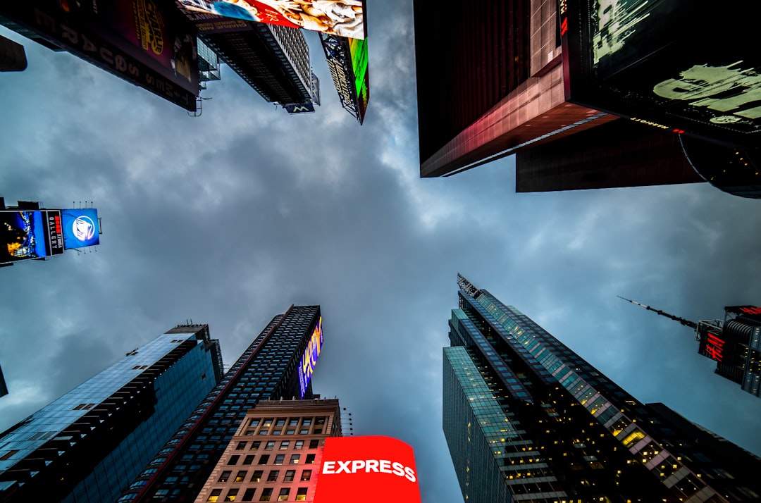 low angle photography of skyscrapers