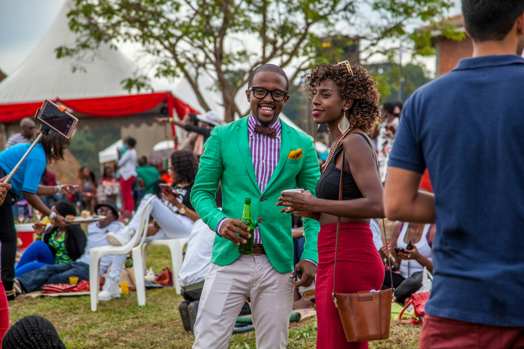 Posing for a shot at an event in Kampala, Uganda.