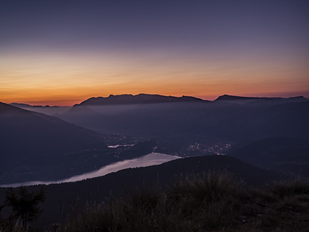 silhouette photo of mountain