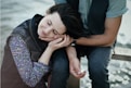 person holding women's face