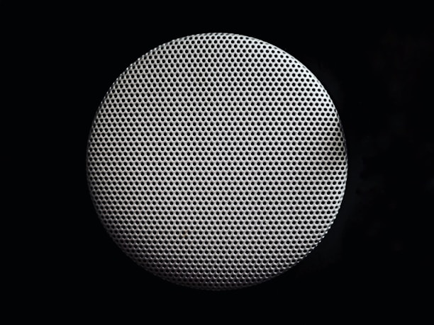round gray speaker