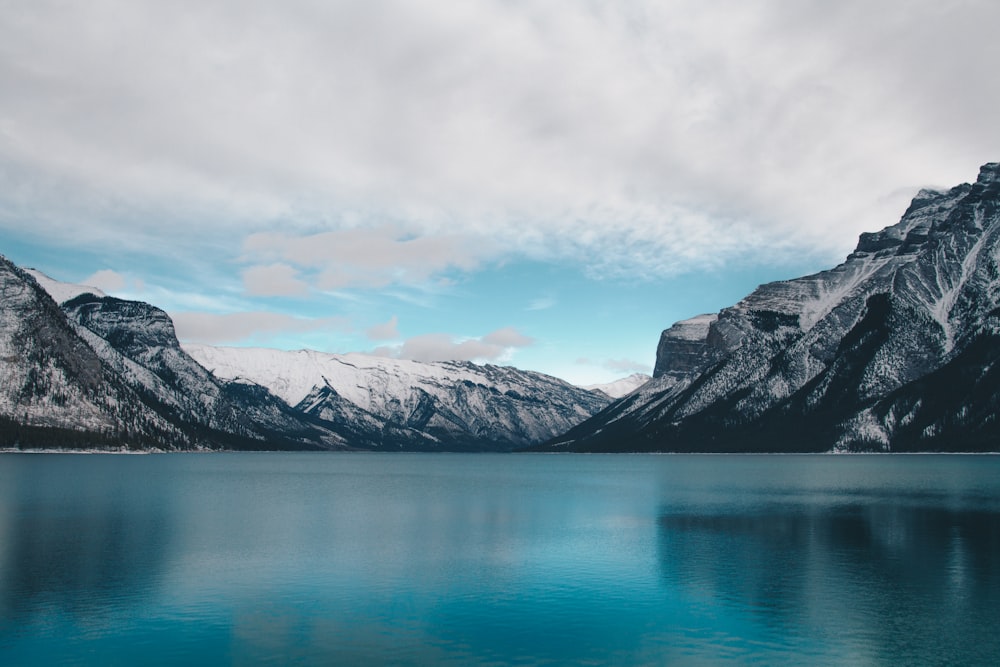 body of water under cloudy sky