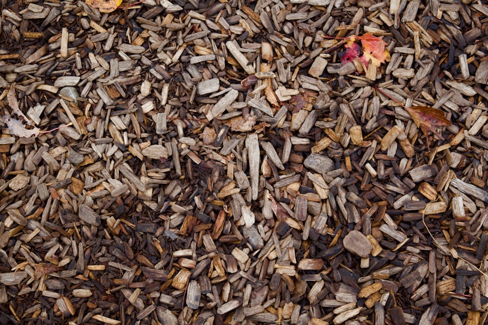 brown wood chip lot